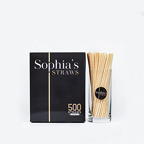 Natural Straws made out of Hay by Sophia's Straws 7.5 inch I 500 Straws - All natural, eco-friendly and disposable Hay Straws