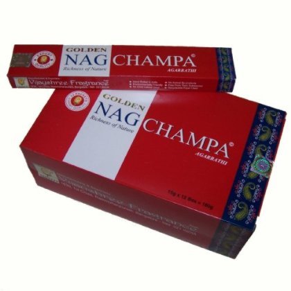 Golden Nag Champa Lot de 12 paquets de bâtonnets d'encens 15 g