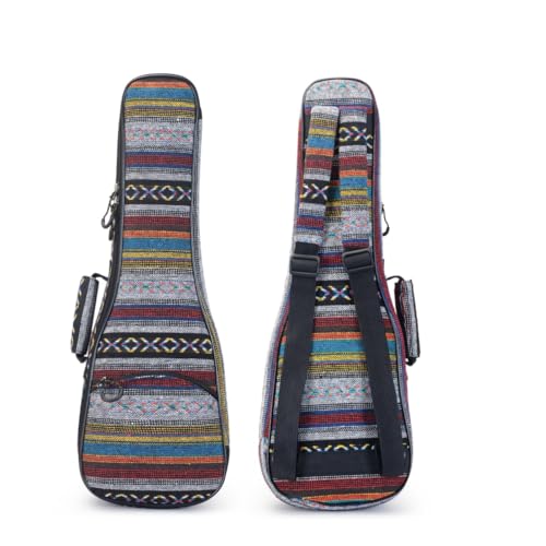 Image of MUINS Ukulele Case,26 Tenor Ukelele Uke Bag soft and Thicker Pad | Durable Colorful with Double Adjustable Straps, Storage and Handle (Grey,Tenor 26 Inch)