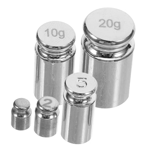 FUNOMOCYA Micro Scale 5pcs Calibration Weight Set Steel Weights for Accurate Balance Calibration for Home Office and Travel