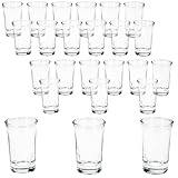 MamboCat 24er Set Lino Schnapsgläser I 20ml bis 40ml, 2cl bis 4cl I 24 Personen I Shot Gläser aus klarem Glas mit dickem Boden I Pinnchen für Wodka, Likör, Tequila I Bar & Party