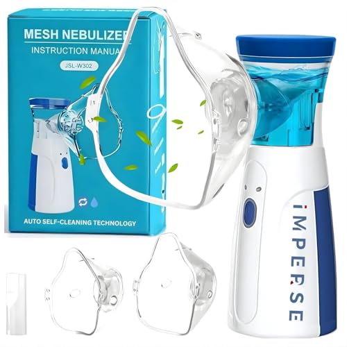 Image of Nebulizer Machine for Baby, Kids and Adults, Silent Mini Vaporizers Handheld Atomizers Nebuliser for Cold, Cough, Steam Inhaler with Fine Mist Technology, for Home and Travel Use, Portable