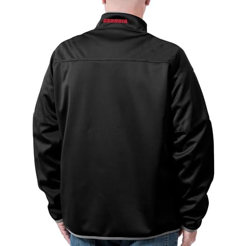 2Bhip NCAA Georgia Bulldogs Adult Mens College Black Mock Neck Softshell Full Zip Coat Jackets For Men2