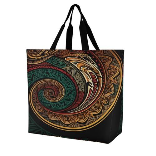 Women's Multi-Functional Shopping Bag，Dark Teal HD Images Printing Messenger Bag Shoulder Bag for Travel, Work, Shopping & Parties with Inner Pocket, Grocery Bag Lightweight & Water-Resistant