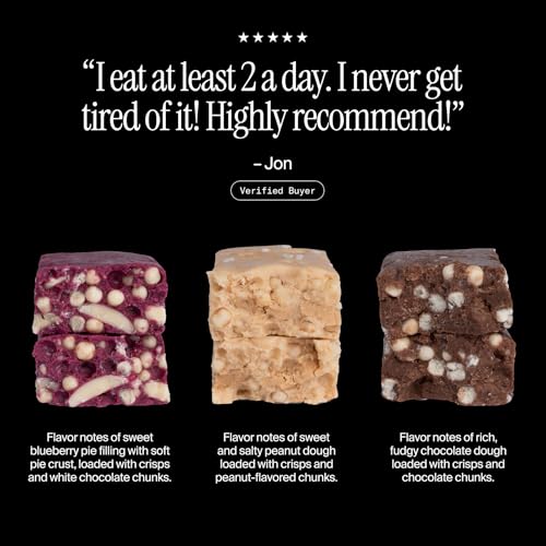 David High Protein Bars - Sugar Free Protein Bars, Low Carb, Gluten Free - 28g of Protein, 150 Calories - Variety 6 Pack (2x Blueberry Pie, 2x Fudge Brownie, 2x Salted Peanut Butter)