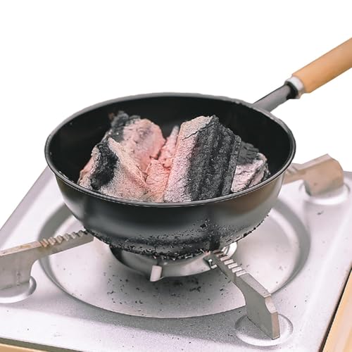 Arrancador de carbón – Diseño de fondo hueco, estructura de hierro fino, encendedor de mango largo | BBQ para hoguera con iluminación rápida, uso barbacoa portátil