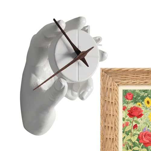 Sionhiuo Reloj de pulsera 3D, resina, movimiento silencioso con forma de puntero, para cocina, salón, dormitorio