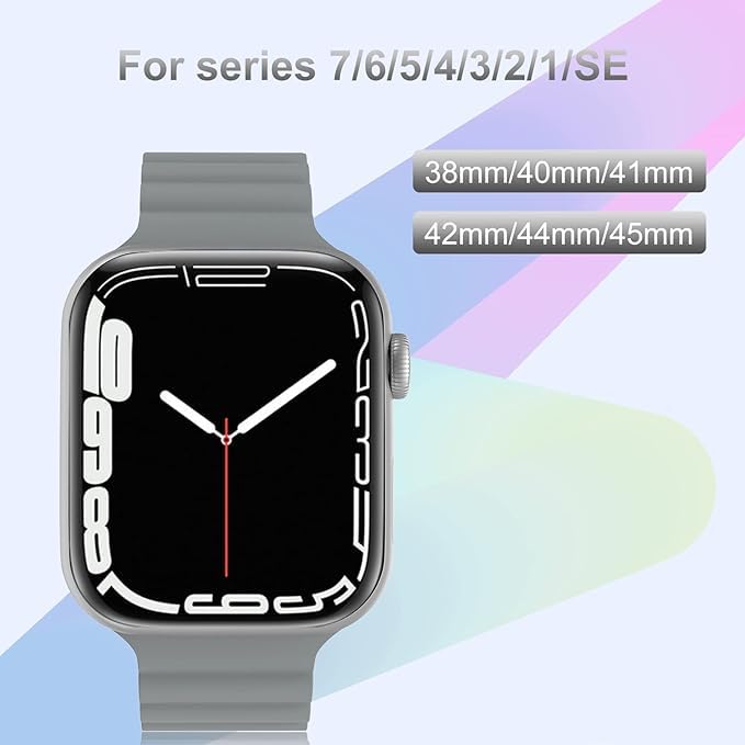 Image of Silicone Magnetic Band Compatible with Apple Watch 38mm 40mm 41mm 42mm 44mm 45mm 46mm 49mm Replacement Strap for iWatch Series 10 9 8 7 6 5 4 3 2 1 SE Ultra (Watch Not Included)