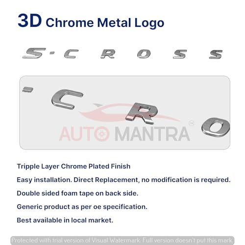 Image of S Cross Self Adhesive | Metal Sticker Logo Badge 3D Emblem Car Sticker