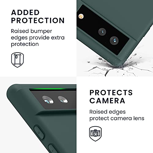 kwmobile Case for Google Pixel 6 Case - Soft Cover - Shockproof TPU Material - Wireless Charging - Blue Green - Image 3