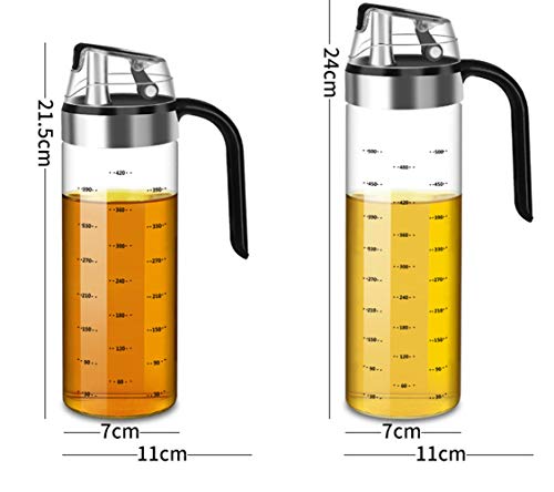 JMAHM Olijfolie Dispenser Olie Azijn Potten 550ml Automatisch openen en sluiten van Olie Fles Glas (2 stuks) - Image 5
