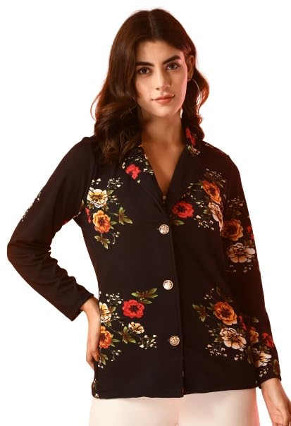 iuga Women Jacket Style Full Sleeve Flower Print Blazer-picture-26
