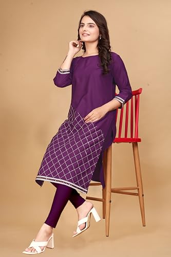Image of Women's Short Kurti in TopsTunic Rayon Cotton Blend | Ladies Ethnic Tunic