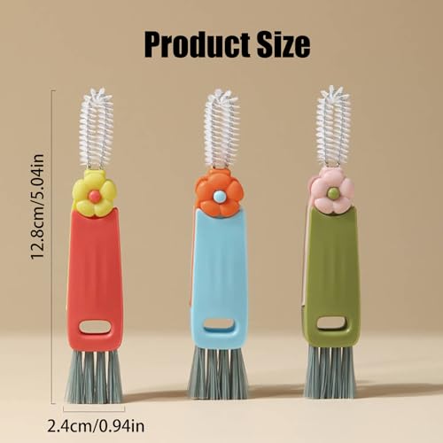 3-in-1 Cup Lid Cleaning Brush - Multifunctional Tool for Bottles & Cups - Home & Kitchen