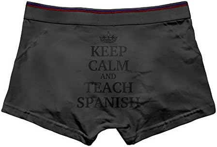 Men's Underwear Keep Calm And Teach Spanish Boxer Briefs Men Pack Soft Cotton Open Fly Underwear