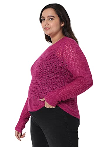 Image of Vero Moda Curve Women's Acrylic Round Neck Pullover