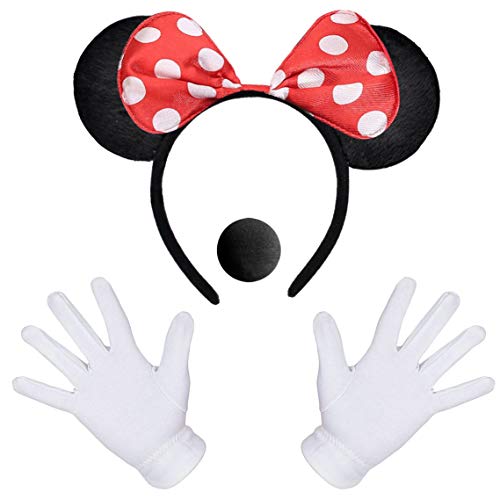 Set Accessori Topo Per Halloween – Collarino, Guanti E Cerchietto Con Orecchie, Fiestas Guirca, Vestito Per Bambini