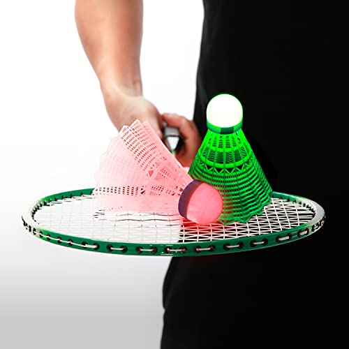 Tgu Badminton Shuttlecocks 4Pcs, Badminton Birdies - Lighting Glow In The Dark Night, White (Eob332562022) #TOP3