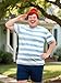 Funny World Mens Blue and White Striped Shirt Sailor SMEE Costume Piate T-Shirts, Light Blue, Medium