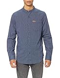 Superdry Herren Indigo Henley Workwear Shirt, Ticking Stripe Rinsed, L