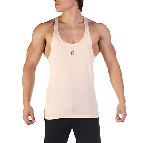 Jed North - Camiseta de tirantes para gimnasio con espalda cruzada, Hombre, color Peach Cream, tamaño extra-large