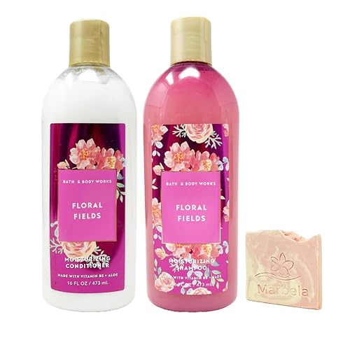 Bath & Body Works Floral Field - Duo Set - Moisturizing Conditioner and Shampoo with a Himalayan Salts Springs Sample Soap