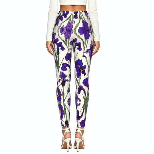 Leggings de compresión iris morado con tejido suave moldeador para mujer 3