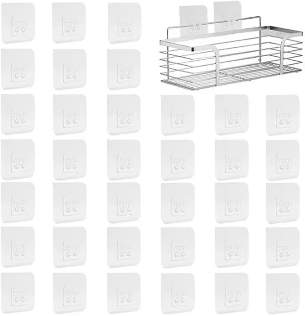 36 Ganchos Adhesivos Extra Fuertes Transparentes para Pared - Multiusos Reutilizables