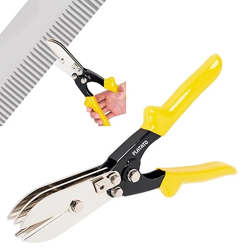 PLATATO 5 Blades Sheet Metal Tools HVAC Tool Duct Crimping Tool Gutter Crimper for 24-28 Gauge Stainless Steel Crimper for Downspout Stove Pipe Ductwork and Venting Work