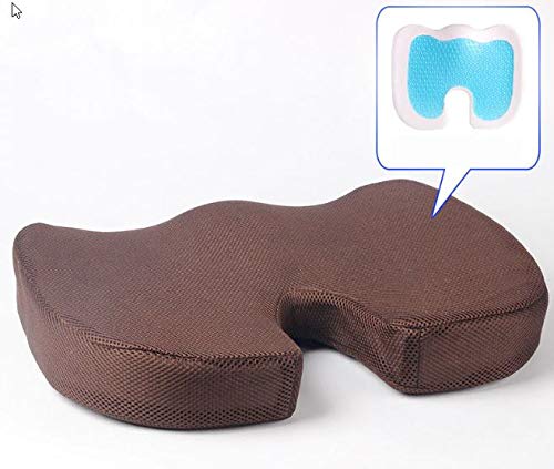 Trend Matters Beautiful Memory Cotton Gel Cushion,Memory Foam Pillow Cooling Gel Orthopedic Pillow Reversible (Coffee)