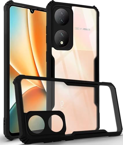 Image of Jkobi Back Case Cover for Vivo Y100 (Shockproof with Polycarbonate Clear Panel | Professional Black)