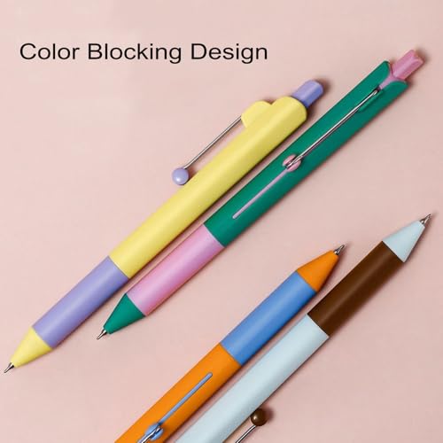 Set de 8 bolígrafos gel retráctiles diseño color blocking miniatura 2