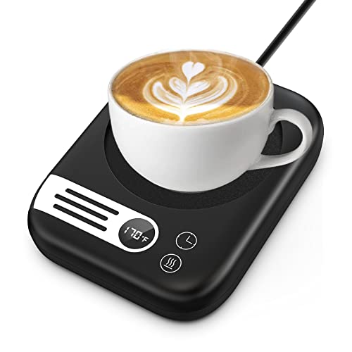 Chauffe Tasses, Mug Chauffant Électrique avec 3 Réglages de Température, Chauffant Tasses à Café/Thé/Lait/Cacao Arrêt Automatique après 4 Heures Tasse chauffante pour Bureau Domestique Cover