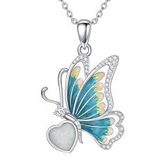 Butterfly with Opal Necklace