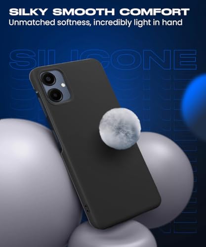 Image of WOW IMAGINE Slim Frameless Back Cover for Samsung Galaxy A06 | Ultra Thin Lightweight Design & Camera Protection | Soft Matte Silicone Flexible Mobile Case (Black)