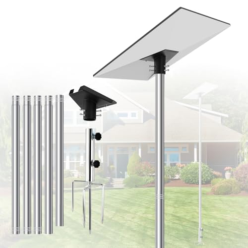 Starlink Gen 3 Ground Pole Mount Kit, 10ft Adjustable Stainless Steel Mounting Bracket for Outdoor Use, Heavy Duty Universal Fit with Adapter