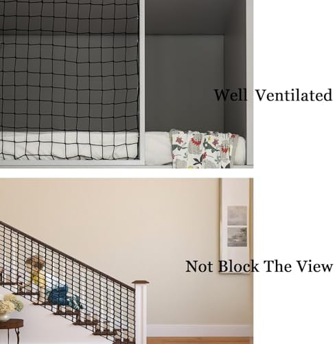 Outdoor Climbing Rope Net - Stair Banister Safety Mesh for Kids & Pets | Balcony, Loft, Garden Guard | Ideal for Sports & Parties - Durable & Easy to Install
