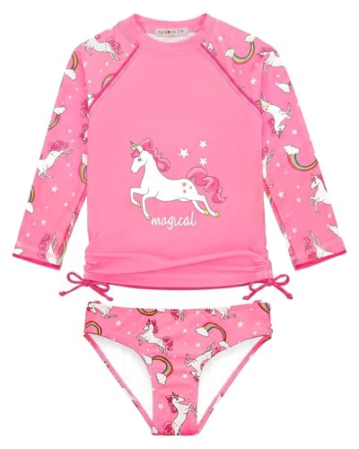 Image of weVSwe Girls Rash Guard Set 2-Piece UPF 50+ Sun Protection Swimsuit 2T-14 Years