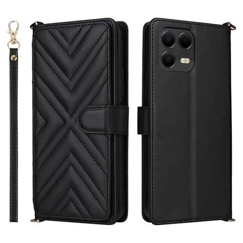Coque T-Mobile REVVL8 Pro antichoc étui portefeuille matelassé avec porte-monnaie complet