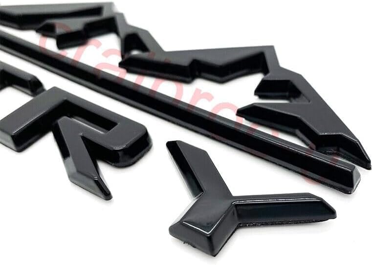 Image of 3Pcs High Country Emblems Side Door Tailgate Letter Logo Car Badge Nameplate Replacement for 2019-2025 Tahoe Silverado (3Pcs Set Emblems - Glossy Black)