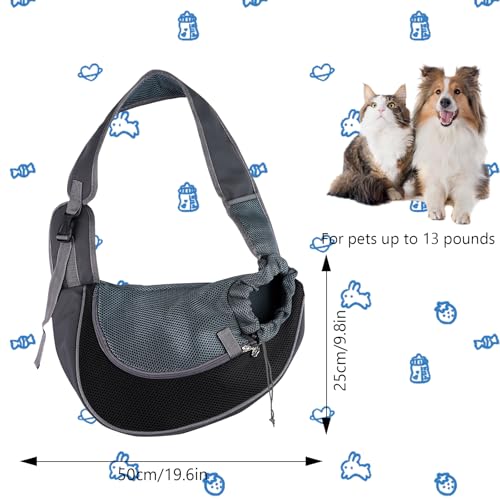 Hundetragetasche, Verstellbarem Tragetasche Hund Bis 5kg Hundetrage Transporttasche mit Kordelzug Atmungsaktive Mesh Hundetragetuch für kleinen Hund Katze Aktivitäten Im Freien (Schwarz)