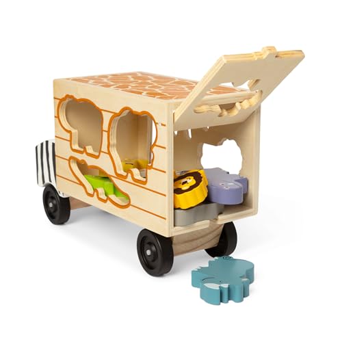 Image of Melissa & Doug Animal Rescue Shape-Sorting Truck - Wooden Toy with 7 Animals and 2 Play Figures (Pack of 6)