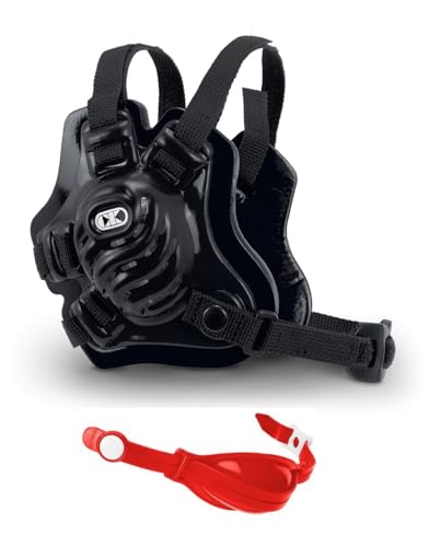 Cliff Keen Tornado Wrestling Headgear Bundle with Chin Cup (Black/Black/Black w/Scarlet Chin Cup)