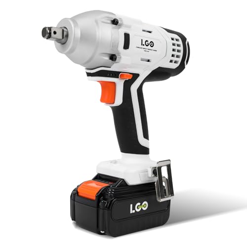 LIGO 20V Cordless Impact Wrench, 1/2 Inch Max 370Ft-lbs(500N.m), 0-3000 RPM/IPM, With 4.0Ah Battery and Fast Charger