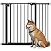 PawHut Cancellino per Cani e Animali Domestici 2 Estensioni Larghezza Regolabile Fino 94 cm e Chiusura Automatica, Nero immagine