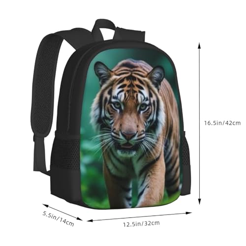 17 Inch Backpack for Brutal Tiger Lightweight Adjustable Animal Backpacks with Mesh Side Pockets for Travel Outdoor Sports3