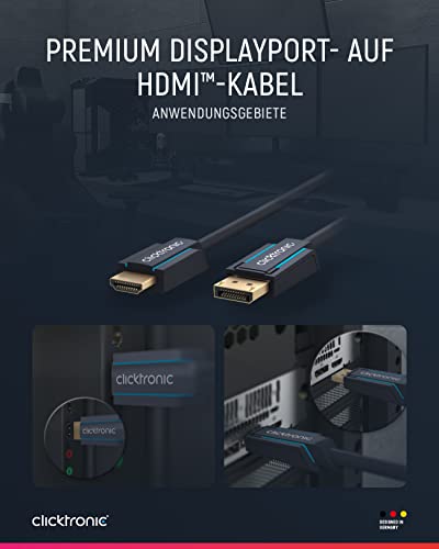 Cable DisplayPort a HDMI 4K activo de 5m Clicktronic 44926 para conectar el PC al televisor 4