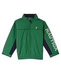 Nautica Boys' Big Hooded Anchor Shell Coat, Green, X-Large (18/20)