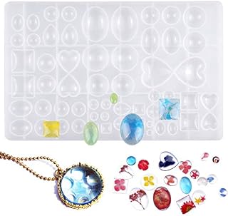 Resin Casting Molds and Tools Set, Jewelry Craft Moulds, DIY Epoxy Resin Mold, Silicone Casting Resin Mould Jewelry Pendant Making Mold for Pendant Bracelet Key Chain Handmade Craft Necklaces