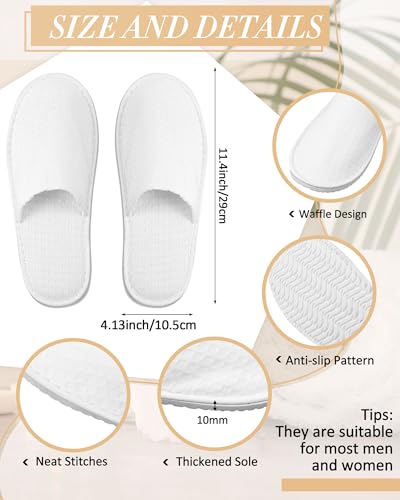 Image of Jecery Waffle Bathrobe and Slippers Bulk Set Spa Robes Hotel Bath Lightweight Thin Commercial Soft for House Shower Party